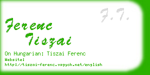 ferenc tiszai business card